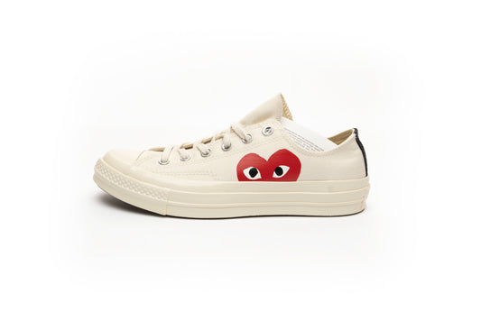 Converse Play Comme Des Garçons Low Milk/White/High Risk Red