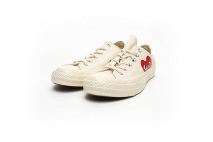 Converse Play Comme Des Garçons Low Milk/White/High Risk Red