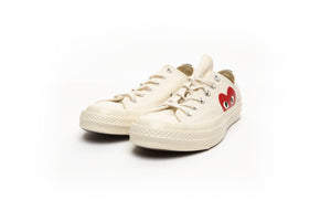 Converse Play Comme Des Garçons Low Milk/White/High Risk Red