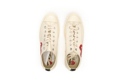 Converse Play Comme Des Garçons Low Milk/White/High Risk Red