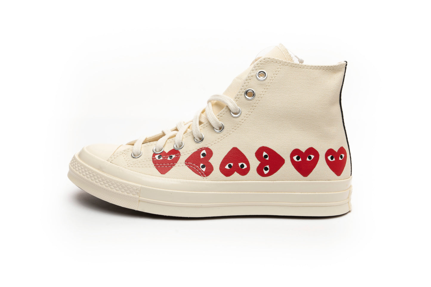 Converse Play Comme Des Garçons High White "Multi Heart"