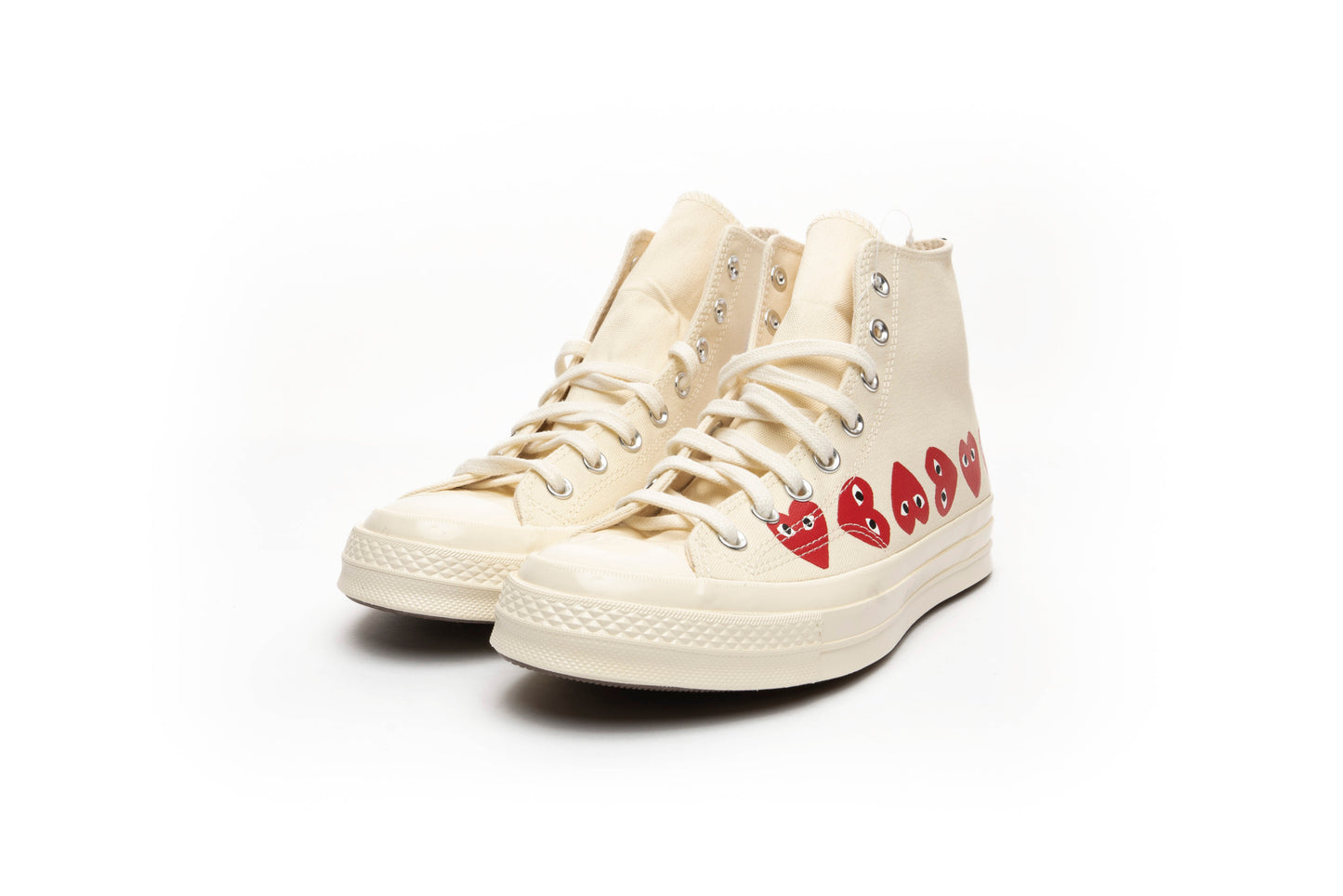 Converse Play Comme Des Garçons High White "Multi Heart"