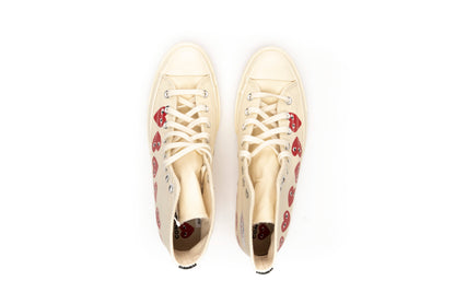 Converse Play Comme Des Garçons High White "Multi Heart"