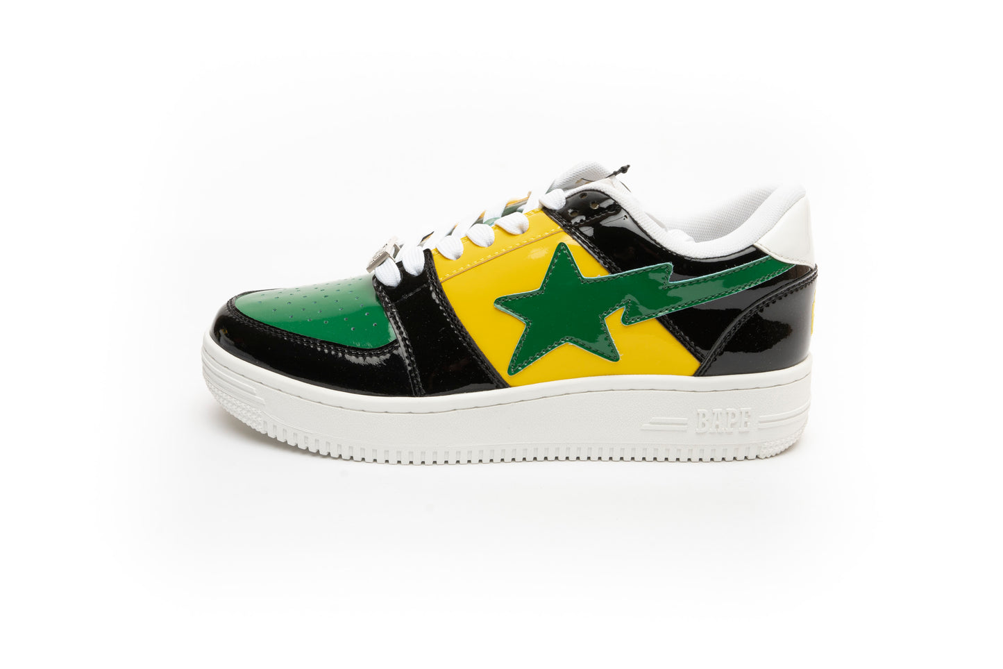A Bathing Ape Bapesta Color Block Low Black Yellow Green