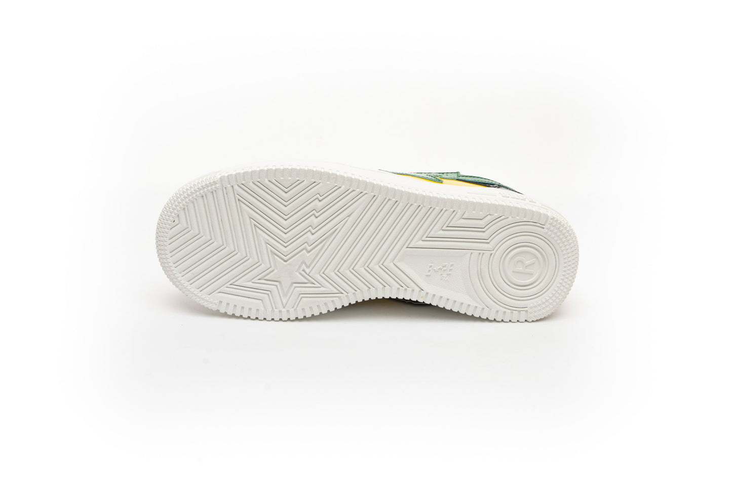 A Bathing Ape Bapesta Color Block Low Black Yellow Green