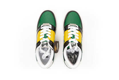 A Bathing Ape Bapesta Color Block Low Black Yellow Green