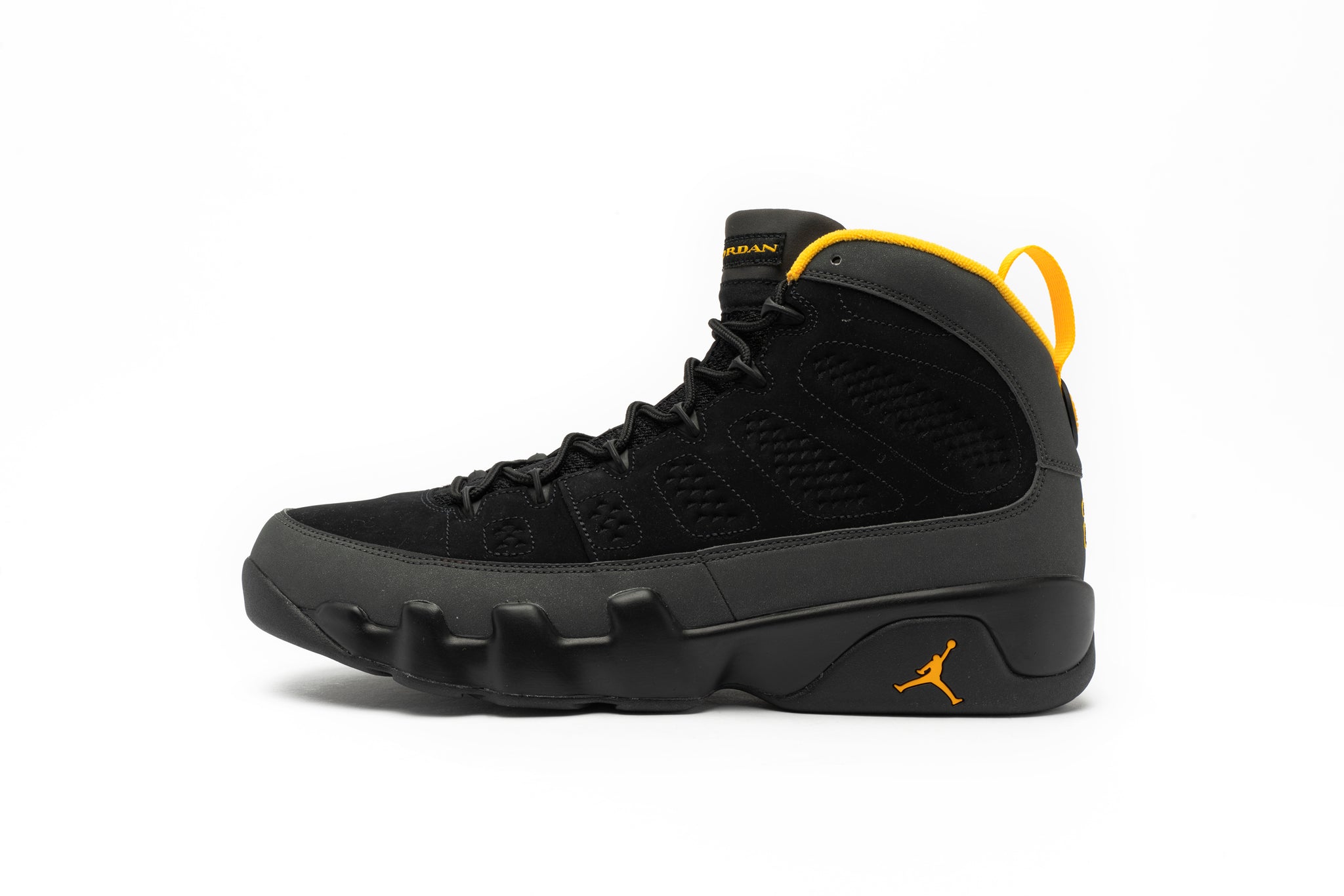 Black and yellow jordan 9 Clearance