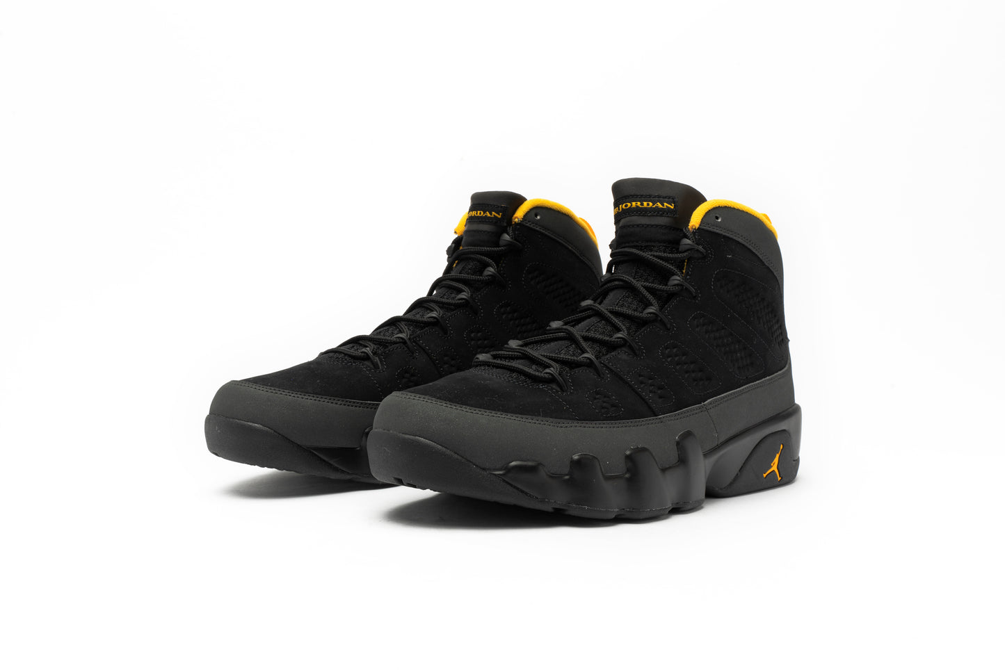 Air Jordan 9 " Dark Charcoal University Gold "